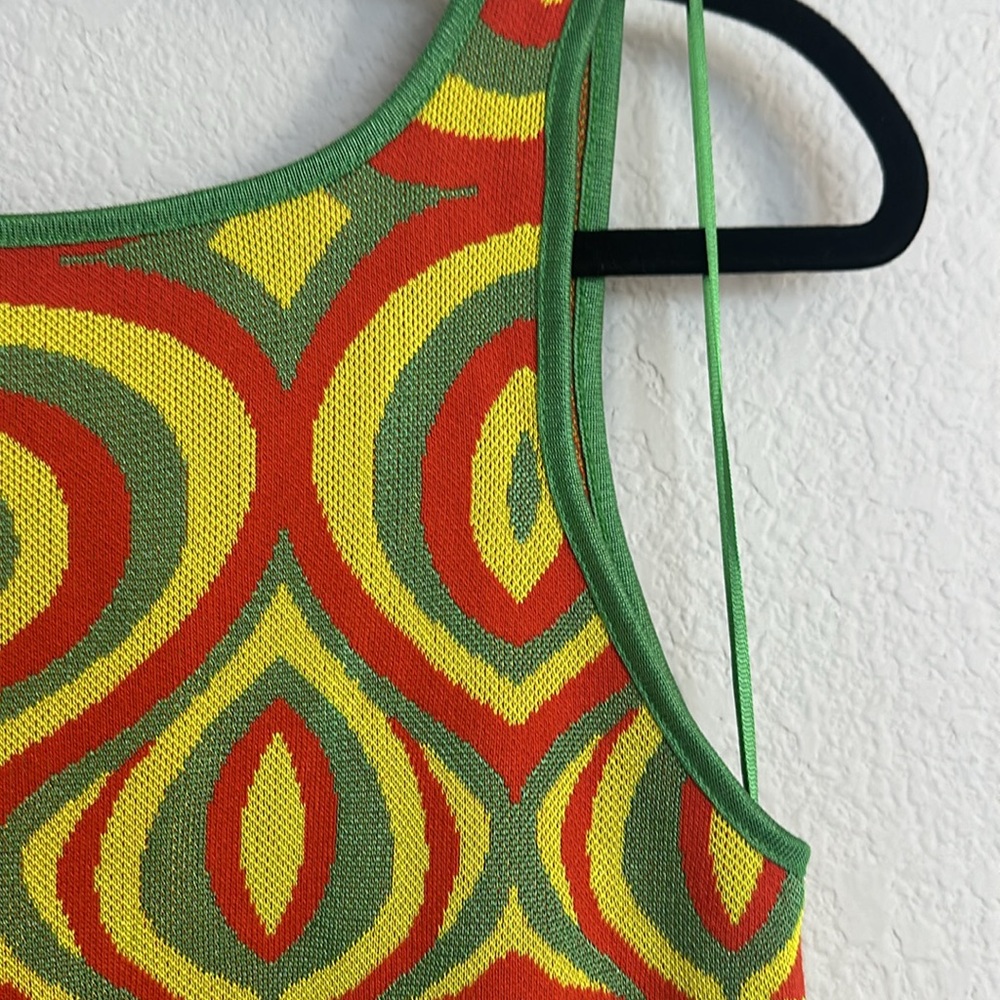 New! ZARA 70’s inspired scoop back psychedelic dress S - Picture 3 of 8